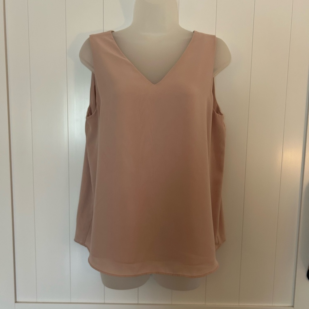 Ann Taylor Blush Pink V-Neck Tank Top
